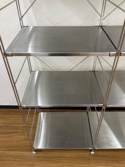 無印良品 (ムジルシリョウヒン) ユニットシェルフ 幅:約110㎝ ステンレスユニットシェルフ