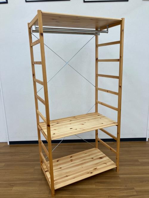 無印良品 (ムジルシリョウヒン) ユニットシェルフ ワードローブ・バー×2 幅:約86㎝ パイン材ユニットシェルフ