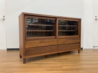高野木工 (タカノモッコウ) カップボード CANO 145 ローカップボード WALNUT ダボ非純正 幅:約145㎝ ブラウン
