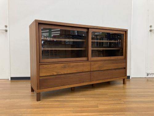 高野木工 (タカノモッコウ) カップボード CANO 145 ローカップボード WALNUT ダボ非純正 幅:約145㎝ ブラウン