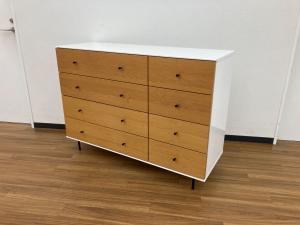 ニトリ ミドルチェスト モリーナ 幅:約120㎝ ナチュラル×ホワイト