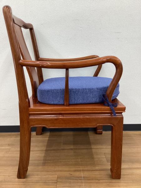 ダイニングチェアー 明式アームチェア（唐木家具）クッション付き