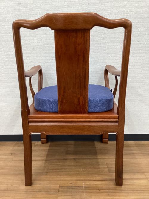 ダイニングチェアー　明式アームチェア（唐木家具）クッション付き