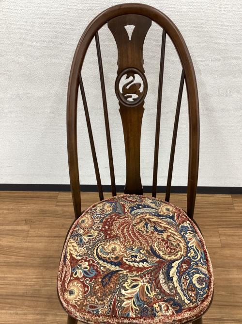 ercol (アーコール) ダイニングチェアー クッション付き スワンバック