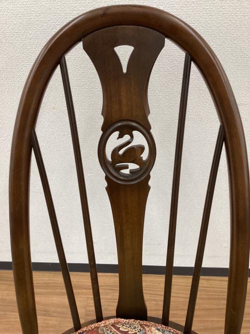 ercol (アーコール) ダイニングチェアー クッション付き スワンバック