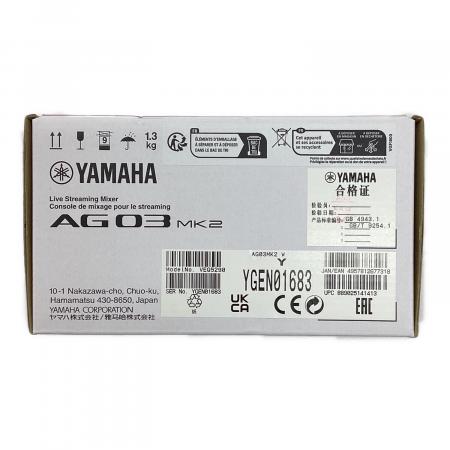 YAMAHA (ヤマハ) オーディオインターフェース／ミキサー AG03 MK2