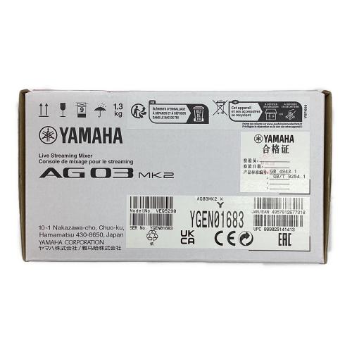 YAMAHA (ヤマハ) オーディオインターフェース／ミキサー AG03 MK2 マレーシア製 未使用品