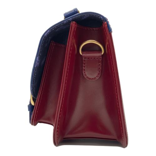 SOLWA Ib ミニレザーサッチェルバッグ ネイビー×レッド